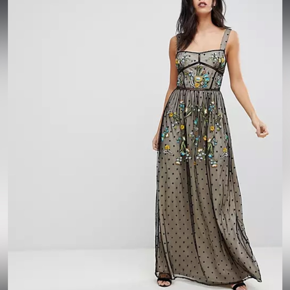 Frock and Frill Embroidered maxi dress